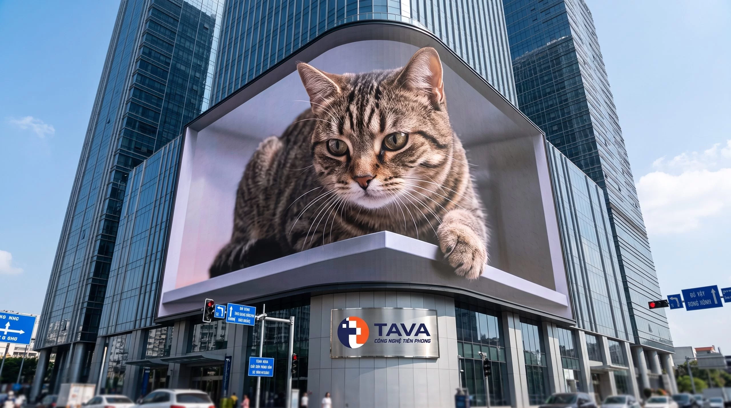 Màn hình quảng cáo 3d ngoài trời Mèo Shinjuku tại Nhật Bản